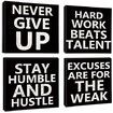 10 Pieces Inspirational Wall Posters Motivational Quote Posters Positive with 80 Glue Point Dots Decorations Black White,20x25cm