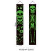 Luminous Halloween Porch Sign for Frontdoor Window Deocration Thrilling Banner with Glowing Green Skeleton at Night Add Terrorist