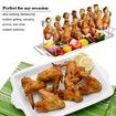 Chicken Leg Wing Rack 14 Slots Stainless Steel Metal Roaster Stand with Drip Tray for Smoker Grill or Oven Dishwasher Safe, Non-Stick, Great for BBQ, Picnic