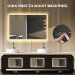 LED Backlit Bathroom Mirror Anti-Fog Vanity Mirrors with Lights Wall Mounted Lighted Mirror 100x60cm