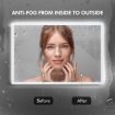 LED Backlit Bathroom Mirror Anti-Fog Vanity Mirrors with Lights Wall Mounted Lighted Mirror 100x60cm