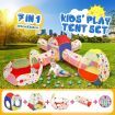 Kids Teepee 7 In 1 Pop Up Tent Playhouse Ball Pit Crawl Tunnel Basketball Hoop Playground Activity Centre Outdoor Indoor