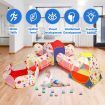 Kids Teepee 7 In 1 Pop Up Tent Playhouse Ball Pit Crawl Tunnel Basketball Hoop Playground Activity Centre Outdoor Indoor