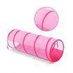 Kids Teepee Pop Up Tent 3 In 1 Playhouse Ball Pit Crawl Tunnel Basketball Hoop Playground Activity Centre Princess Castle