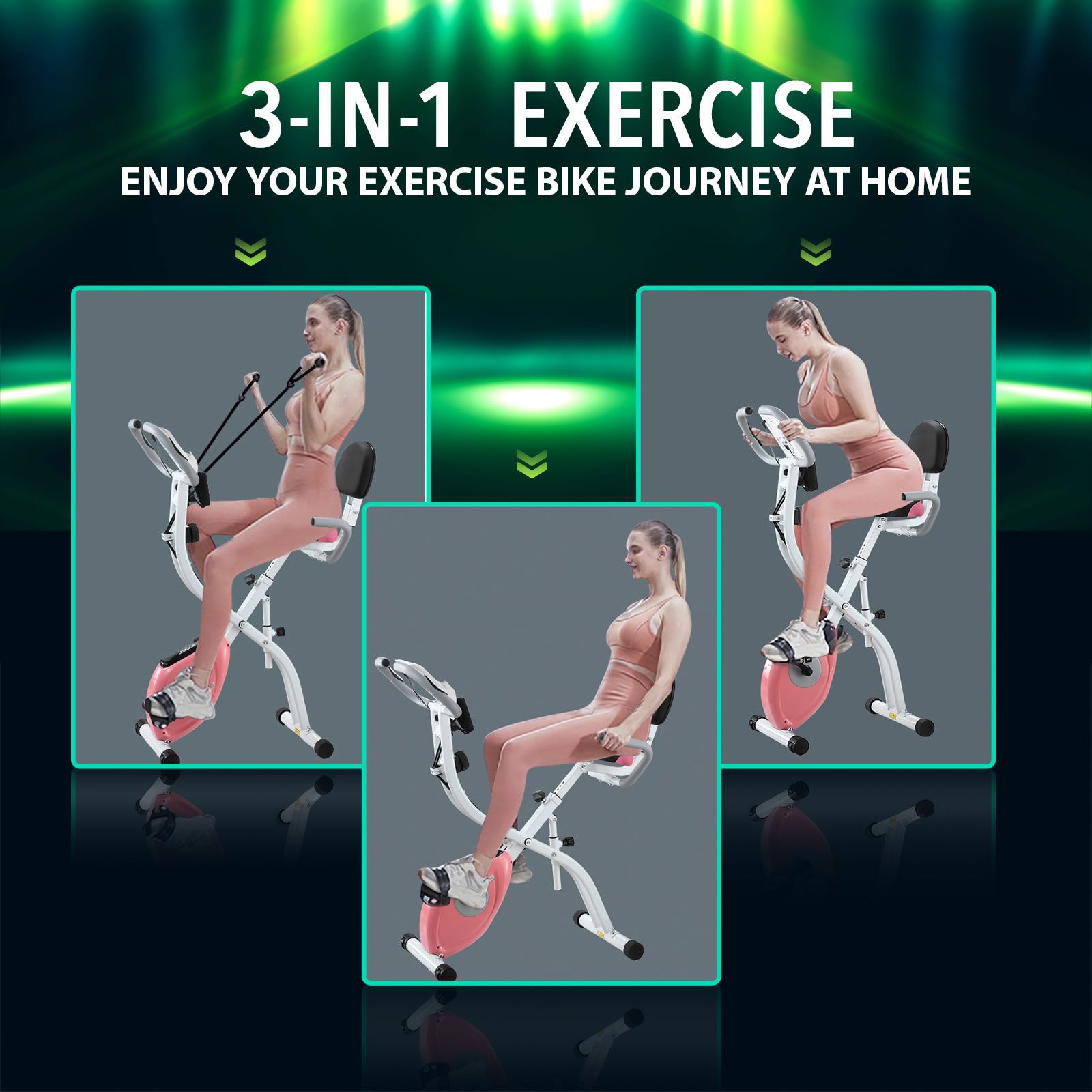 gym cycle with back support