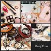 Jewellery Organiser Makeup Storage Cabinet Mirror Armoire 360 Degree Rotating Wood Necklace Earring Ring Holders