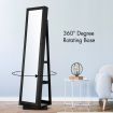 Jewellery Organiser Makeup Storage Cabinet Mirror Armoire 360 Degree Rotating Wood Necklace Earring Ring Holders
