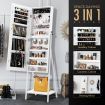 Jewellery Organiser Storage Cabinet Mirror Makeup Cosmetic Wooden Jewelry Organizer Armoire with LED