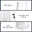 Mirror Jewellery Organiser Cabinet Makeup Storage 360 Degree Rotating Wooden Armoire Ring Necklace Earring Holders