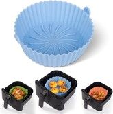 20x6cm Air Fryer Silicone Pot,Reusable Non-stick Air Fryer Silicone Liners,Air Fryer Basket Accessories (Blue)