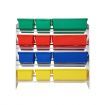 Kids Toy Box Bookshelf Storage Rack Organiser Display Shelf 4 Tier 12 Plastic Bins Drawers Unit Multi Colour Kidbot