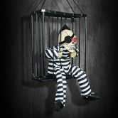 Halloween Animatronic Scary Toys, Motion Sensor Hanging Skeleton Toy, Caged Prisoner, Haunted House Decorations, Halloween Props