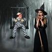Halloween Animatronic Scary Toys, Motion Sensor Hanging Skeleton Toy, Caged Prisoner, Haunted House Decorations, Halloween Props