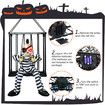 Halloween Animatronic Scary Toys, Motion Sensor Hanging Skeleton Toy, Caged Prisoner, Haunted House Decorations, Halloween Props