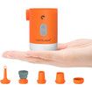Portable Air Pump Electric Air Pump Rechargeable Battery Air Mattress Pump Ultralight Inflator with Led Light (Orange)