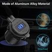 12V Socket USB Charger Dual QC 3.0 with LED Voltmeter Waterproof Car Charger Adapter for RV Marine Motorcycle