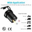 12V Socket USB Charger Dual QC 3.0 with LED Voltmeter Waterproof Car Charger Adapter for RV Marine Motorcycle