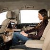 Car Backseat Organizer with Tablet Holder PU Leather with Foldable Table Tray Car Seat Back Protectors Kick Mats Travel Accessories- Beige 1Pc
