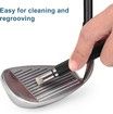 Golf Club Groove Sharpener,Re-Grooving Tool and Cleaner for Wedges & Irons - Generate Optimal Backspin - Suitable for U & V-Grooves (Black)