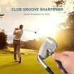 Golf Club Groove Sharpener,Re-Grooving Tool and Cleaner for Wedges & Irons - Generate Optimal Backspin - Suitable for U & V-Grooves (Black)
