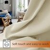 2X Grommet Blackout Curtains Thermal Insulated Noise Reducing Light Blocking Room Darkening Curtains for Living Room, BEIGE,107x213cm