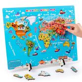Educational World Map Magnetic Puzzle Children Teaching Tool Preschool Learning Geography Toddler Students Interactive Toy