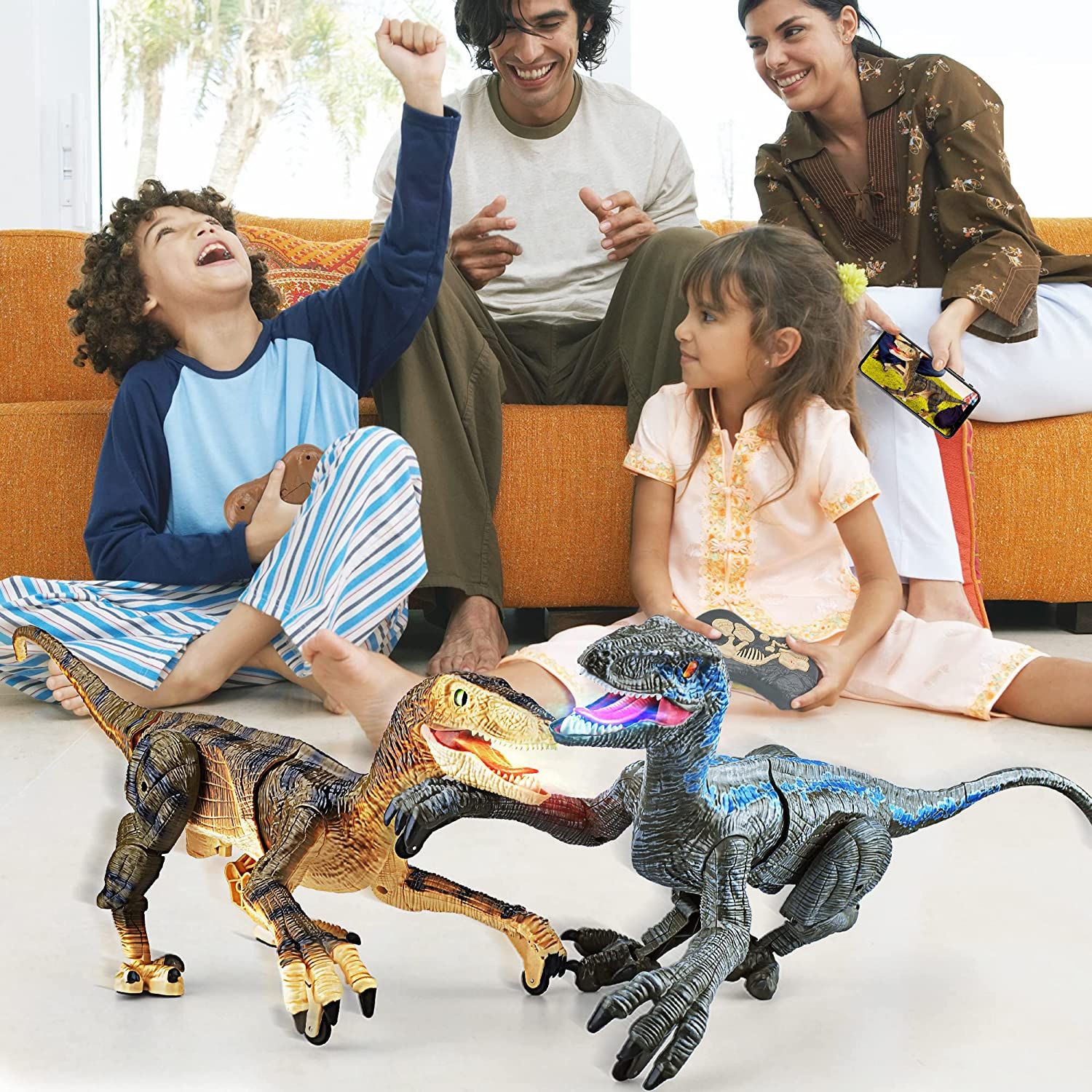 Remote Control Dinosaur Toys with Light Sound and Roar,Touch Control ...