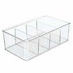 2pcs Kitchen Bathroom Makeup Organizers Storage Box with 4 Compartments for Makeup, Cabinet and Refrigerator More in Plastic