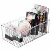 2pcs Kitchen Bathroom Makeup Organizers Storage Box with 4 Compartments for Makeup, Cabinet and Refrigerator More in Plastic