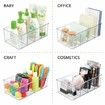 2pcs Kitchen Bathroom Makeup Organizers Storage Box with 4 Compartments for Makeup, Cabinet and Refrigerator More in Plastic