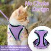 Size S Cat Harness Leash for Walking Escape Proof Soft Adjustable Easy Control Breathable Reflective Strips Jacket (Purple)