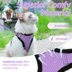 Size S Cat Harness Leash for Walking Escape Proof Soft Adjustable Easy Control Breathable Reflective Strips Jacket (Purple)