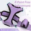 Size S Cat Harness Leash for Walking Escape Proof Soft Adjustable Easy Control Breathable Reflective Strips Jacket (Purple)