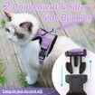 Size S Cat Harness Leash for Walking Escape Proof Soft Adjustable Easy Control Breathable Reflective Strips Jacket (Purple)