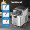 20kg Ice Maker Machine Clear Cube Making Countertop Home Commercial 2 Water Filling Methods Stainless Steel Maxkon