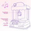 Mini Claw Machine Arcade Toy Grabber Candy Sweets Carnival Fair Gaming Party Birthday Xmas LED Light Animation Pink