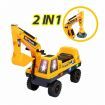 2in1 Excavator Toy Kid Ride on Digger Crane Electric Bulldozer Loader Car Truck Educational Scooter with Music