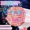 Bubble Gun Rocket Toy Machine Blower Soap Water Maker Launcher Best Gift for Kids Party LED Light Lithium Pink