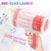 Bubble Gun Rocket Toy Machine Blower Soap Water Maker Launcher Best Gift for Kids Party LED Light Lithium Pink