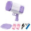 Rocket Bubble Gun Soap Machine Blower Launcher Maker Toy with LED lights Lithium Kids Gift Party Wedding Summer Purple