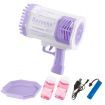 Rocket Bubble Gun Soap Machine Blower Launcher Maker Toy with LED lights Lithium Kids Gift Party Wedding Summer Purple