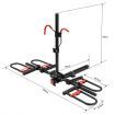 2 E Bike Rack Electric Bicycle Carrier Hitch Rear Platform for Car SUV Foldable 2 Inch Hitch Receiver Steel 100Kg