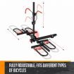 2 E Bike Rack Electric Bicycle Carrier Hitch Rear Platform for Car SUV Foldable 2 Inch Hitch Receiver Steel 100Kg