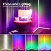 RGB LED Floor Lamp Corner Light Standing Lighting Remote Control for Living Room Bedroom 158CM White
