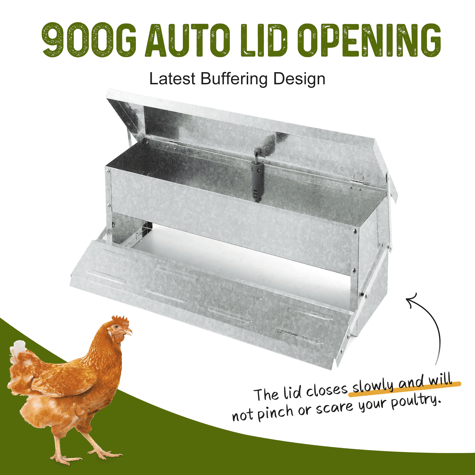 Chicken Feeder Auto Poultry Feeding Equipment Rat Bird Proof Waterproof