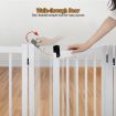 Pet Safety Gate 4 Panel Puppy Playpen Wood Enclosure Security Fence Freestanding Dog Stair Doorway Tall Barrier with Door Indoor Foldable