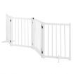 Pet Safety Gate 4 Panel Puppy Playpen Wood Enclosure Security Fence Freestanding Dog Stair Doorway Tall Barrier with Door Indoor Foldable