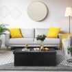 Black Ottoman Bench Folding Upholstered Footrest Stool Rectangle Coffee Table Entryway Storage Cube Chest Toy Box 109cm