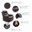 Recliner Chair Sofa Lounge Armchair Adjustable Padded Seat with PU Leather Cover Brown for Living Room