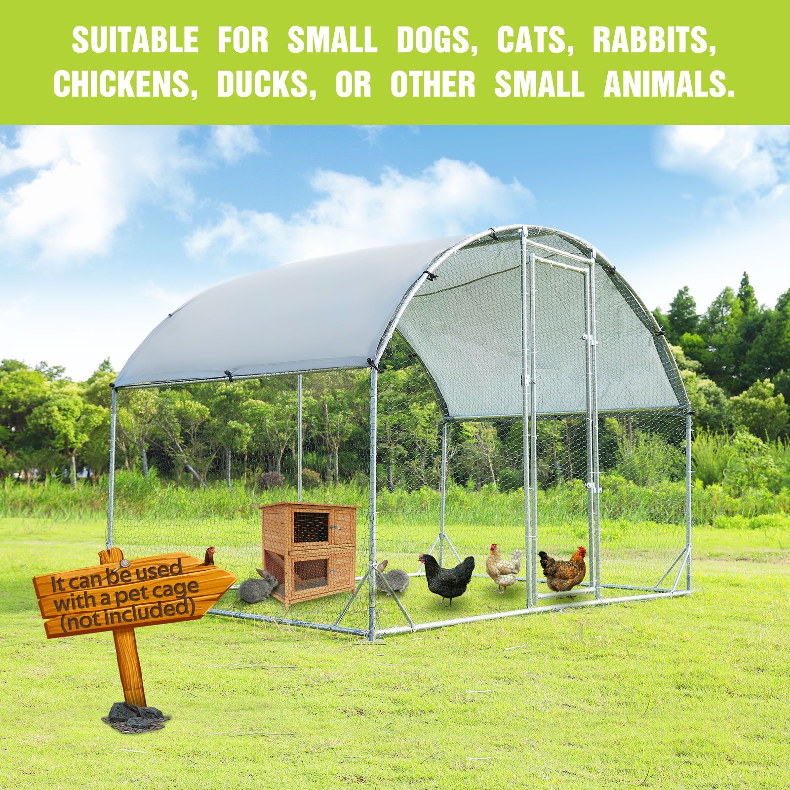 Chicken Run Coop Walk In Cage Chook Pen Shelter Rabbit Hutch Dog Cat ...